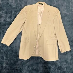 Men's Beige Blazer - Classic Two-Button Suit Jacket